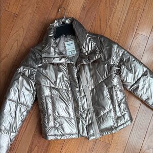 Abercrombie & Fitch Shimmering Gold Puffer Jacket